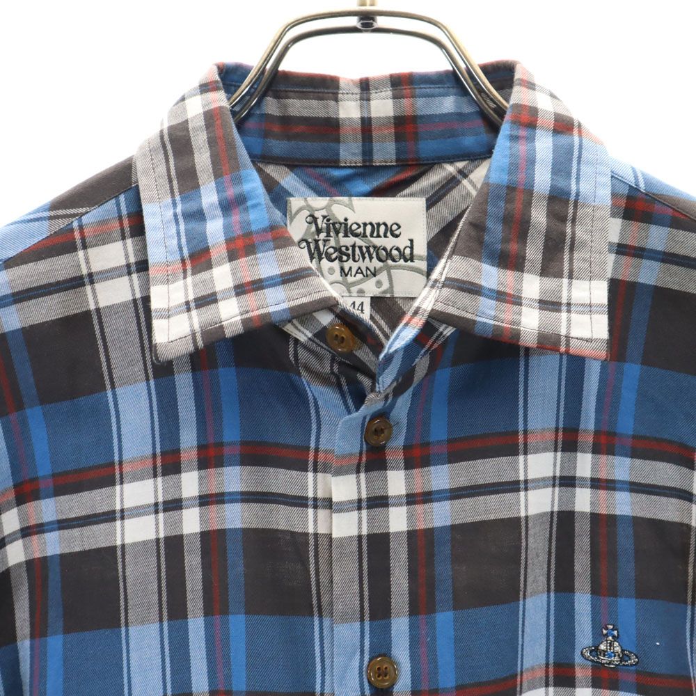Vivienne WestwoodMAN Made In Japan Long Sleeve Check Shirt 44 Blue Other Men's Used