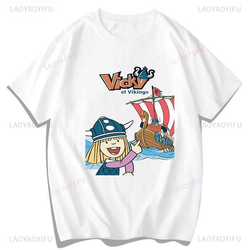 

Wickie Und Die Starken Mnner Shirt Vicky The Viking Y2k Women Clothing Cheap Material Polyester Short Sleeve Printed Tee 3XL