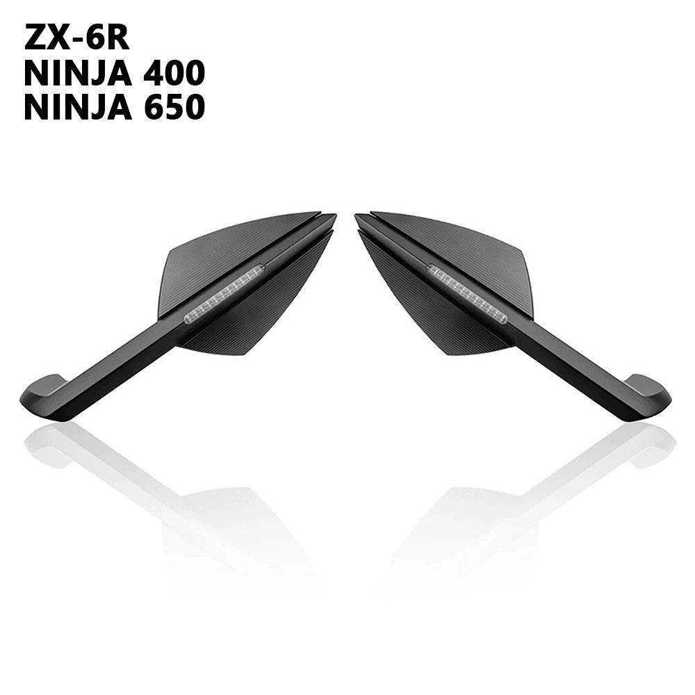 

Motorcycle Accessories Rearview Mirrors With Turn Signals LED For Kawasaki Ninja 400 NINJA 650 ZX6R ZX-6R ZX10R ZX 10R чорний