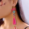 Rice Bead Halloween Earrings Colorful Ear Jewelry Accessories Creative Skull Drop Earring  Party