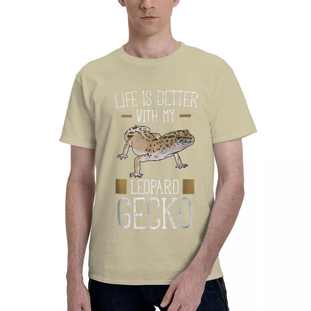 Life Is Better With My Leopard Gecko Shirt  Reptile 1 100 Cotton Casual Breathable Confortable Top Short Sleeve TShirt Mens