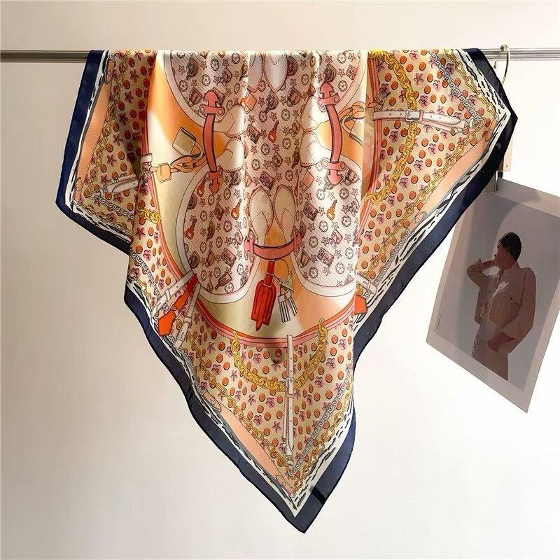 70 silk scarf square scarf high sense fashion versatile professional simulation silk small scarf versatile printed women's silk scarf