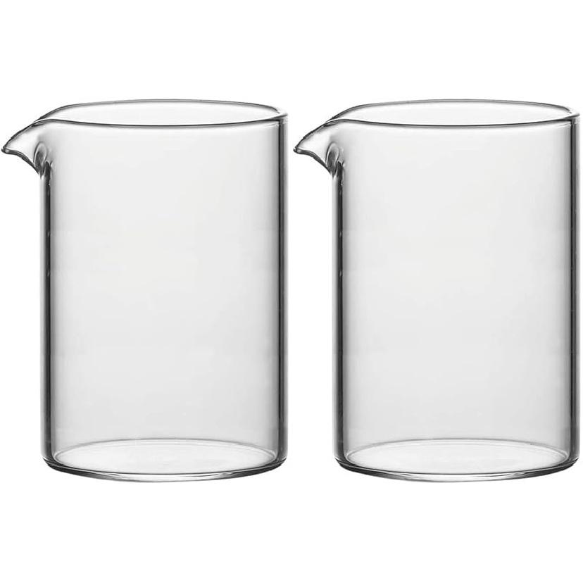 Sizikato 2 st Genomskinlig Glas Gräddkanna, 4oz Mini Kaffe Mjölk Grädde Kannor.