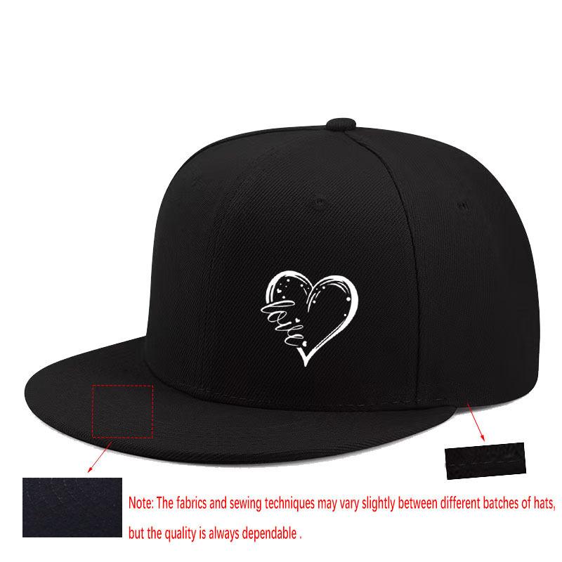 Single Love Design Printed Peaked Cap Urban Trend Hip-hop Unisex Versatile Simple Adjustable Flat Brim Hat