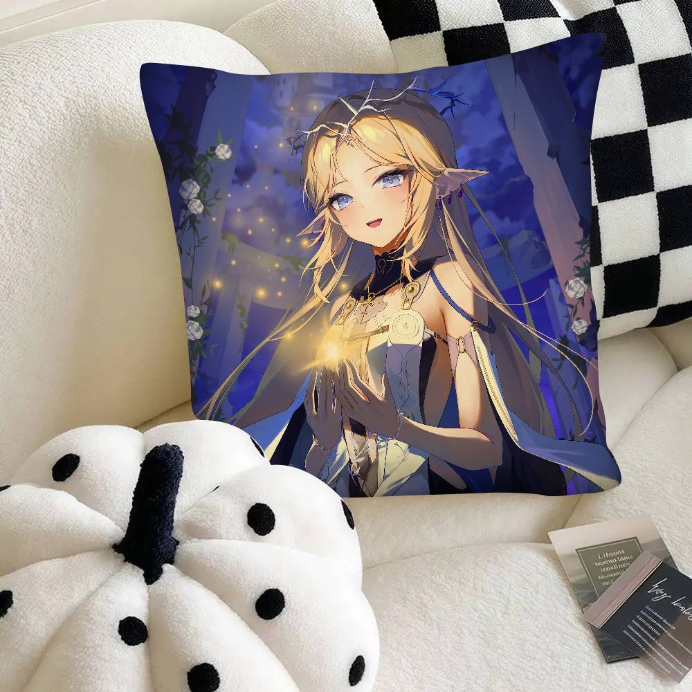 Cartethyia Anime Spiel W-Wuthering Waves Kissenbezug Mode Quadratischer Kissenbezug Schlafzimmer Sofa Zimmer Ins Dekoration Freizeit
