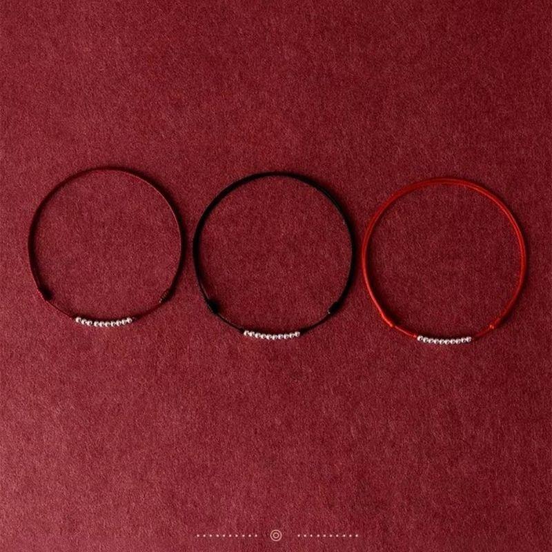 

Пара Счастливых Бусин Лето Рука Тонкая Подарки Подруге Красная Веревка The perfect Red + Wine Red + Black anklet