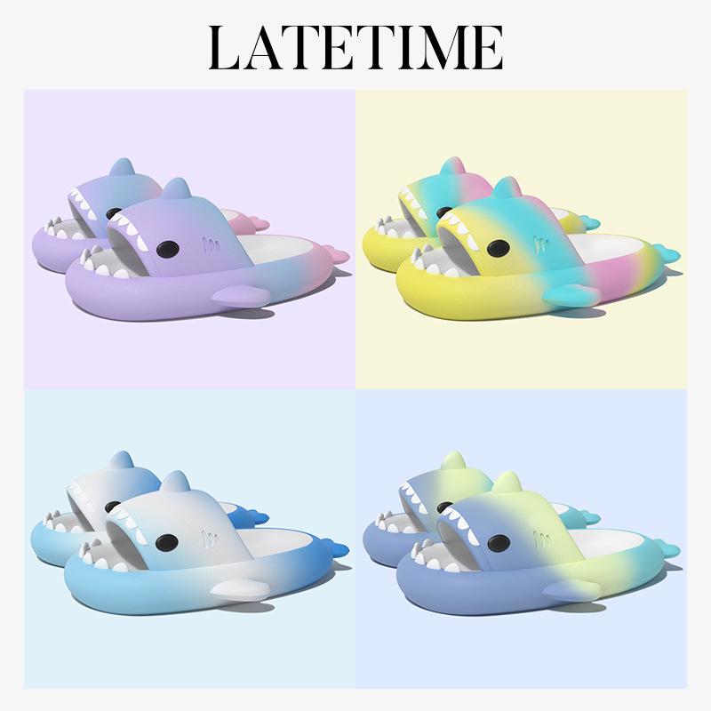 Rainbow Shark EVA Thick Sole Slippers - 4cm