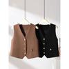 Fashion Womens Sleeveless V Neck Short Vest Suit Jacket Spring Autumn Lined Waistcoat Casual Top