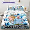 Set de lenjerie de pat cu model Manchester City Cearșaf cu pilotă Huse de pilotă Fețe de pernă Decorațiune pentru casă Cadou de ziua de naștere (1 * husă de pilotă + 2 * fețe de pernă, fără miez)