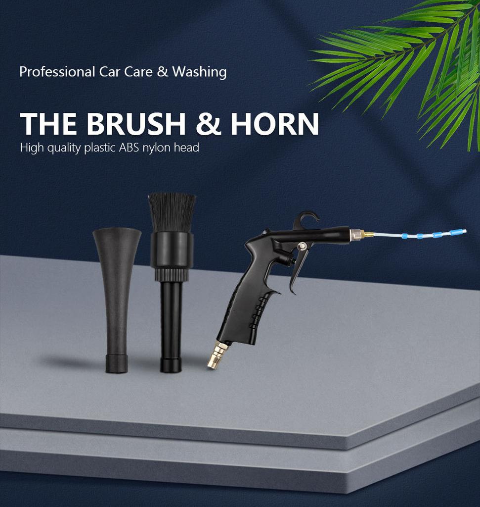 Air Blow Gun with Nozzle and Brush High Pressure Car Cleaning Gun Kit with Europe America Japan Connectors Detailing