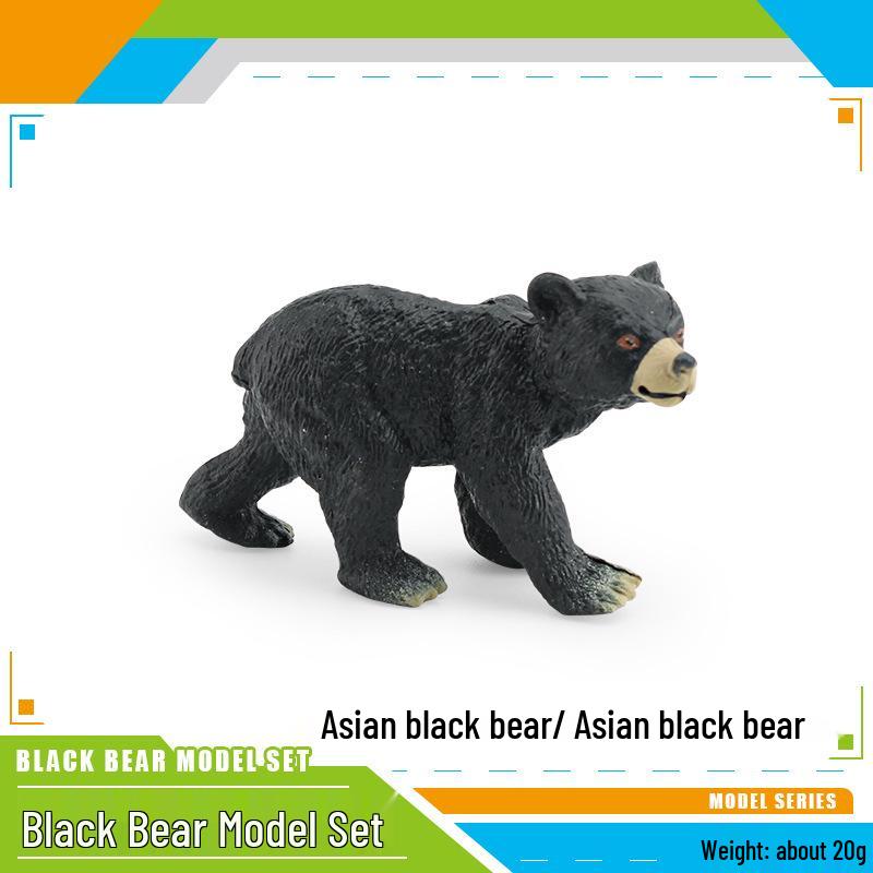Wild Forest Animal Ornaments: Asian Black, Brown & Moon Bear Cognitive Simulation Models for Kids