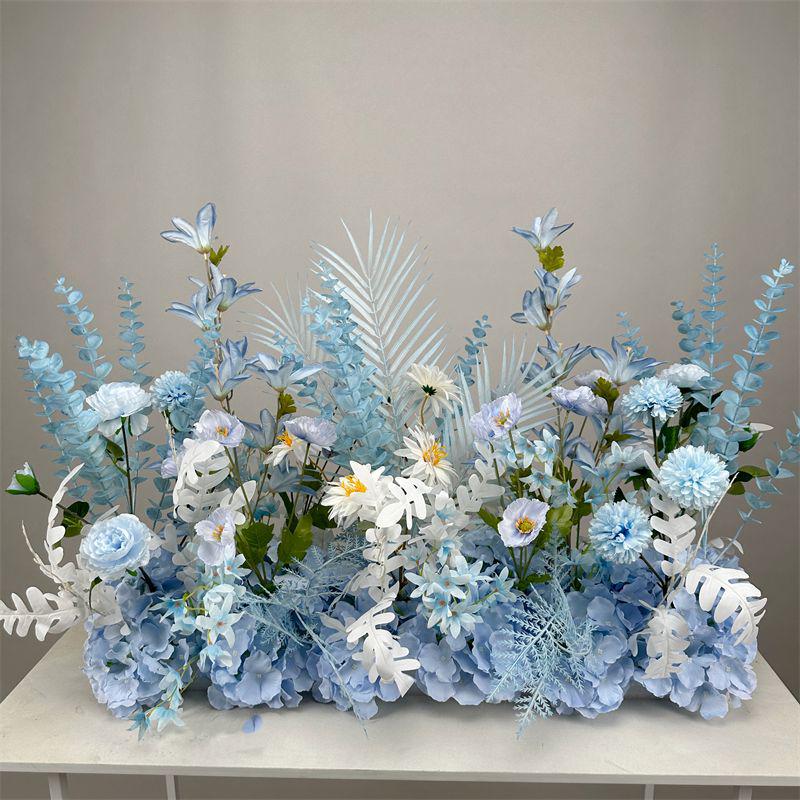Wedding Floristry: Simulated Flower Scene Arrangement with Seven Optional Colors for T-Stage and Aisle Decoration