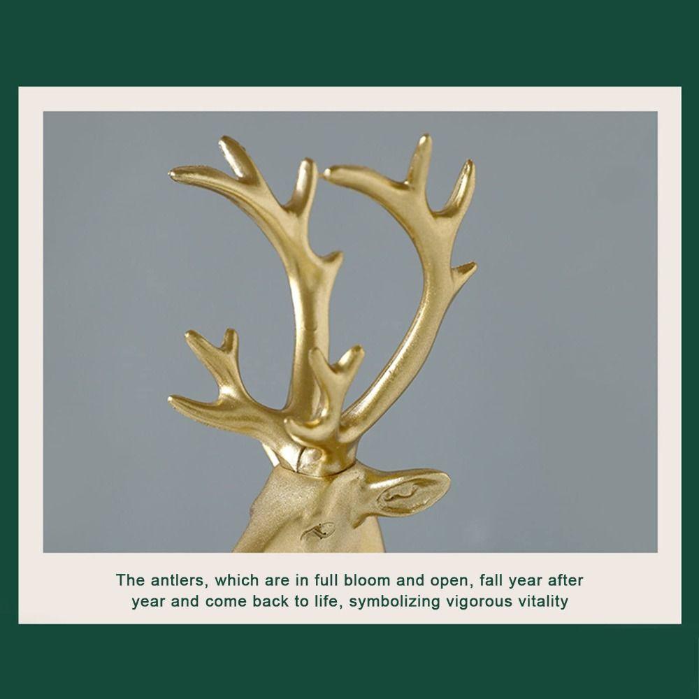 2PCS Resin Christmas Reindeer Figurines Miniature Figurine Sitting Standing Deer Elk Sculpture Home Decoration Ornament