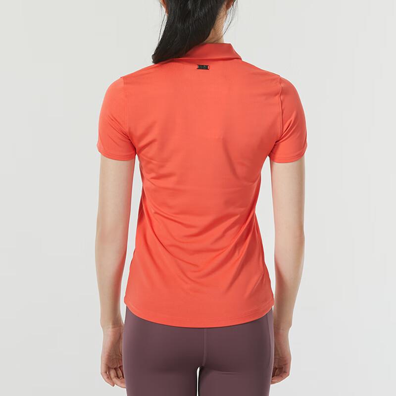 Under Armour Solid Color Slim Fit Breathable Golf Training Short Sleeve Polo Shirt Women tops Orange 1363949-690