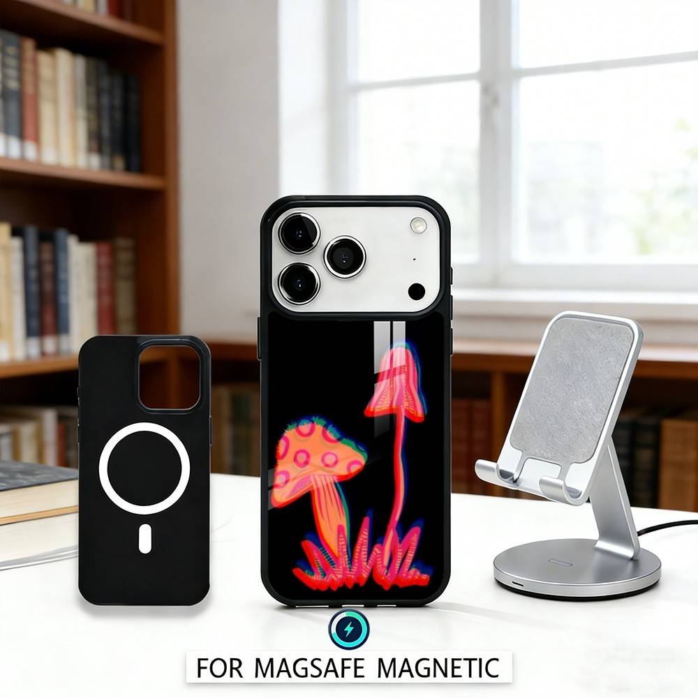P-Psychedelic C-Colored M-Mushroom Phone Case For iPhone 17,16,15,14,13,12,Pro,Max For Magsafe Magnetic Wireless Charging