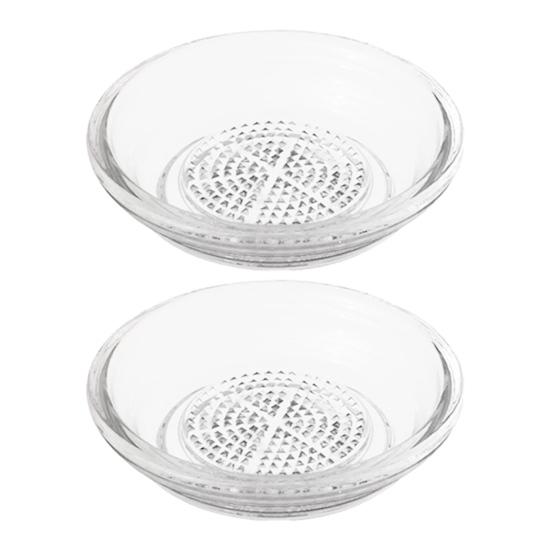 Glass Garlic Grater Bowl, Manual Ginger Mincer Plate, Multifunctional Seasoning Dish for Ginger Garlic Paste, Kitchen Grinding Tool