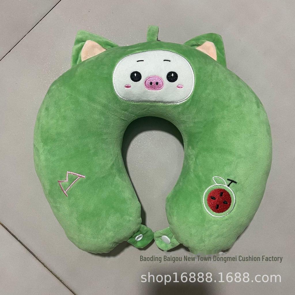 Cartoon U-Shaped Neck Pillow for Office, School, Travel, and Driving - Portable with Printed Logo