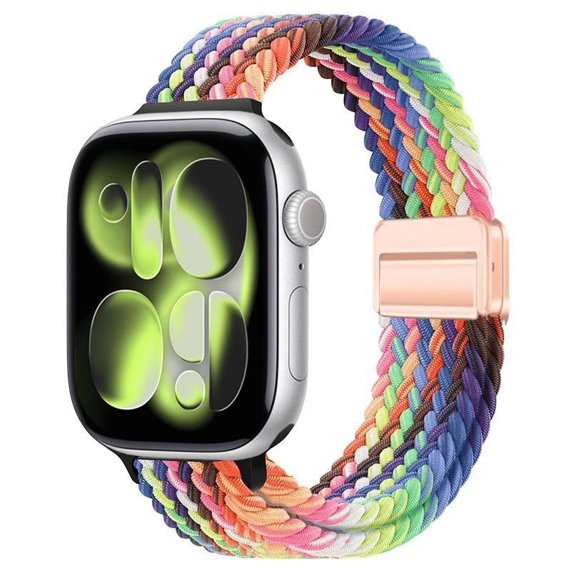 Cinturino intrecciato in nylon per Apple Watch Ultra 3 49mm 11 10 46mm 42mm Braccialetto con fibbia magnetica IWatch 9 8 7 41/45mm 6 5 4 SE 44/40mm