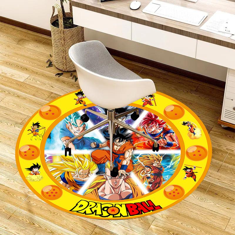 1pc Dragon Ball Characters Artwork Round carpet, Made of Polyester,Perfect for Decorating Office Chairs, Living Rooms