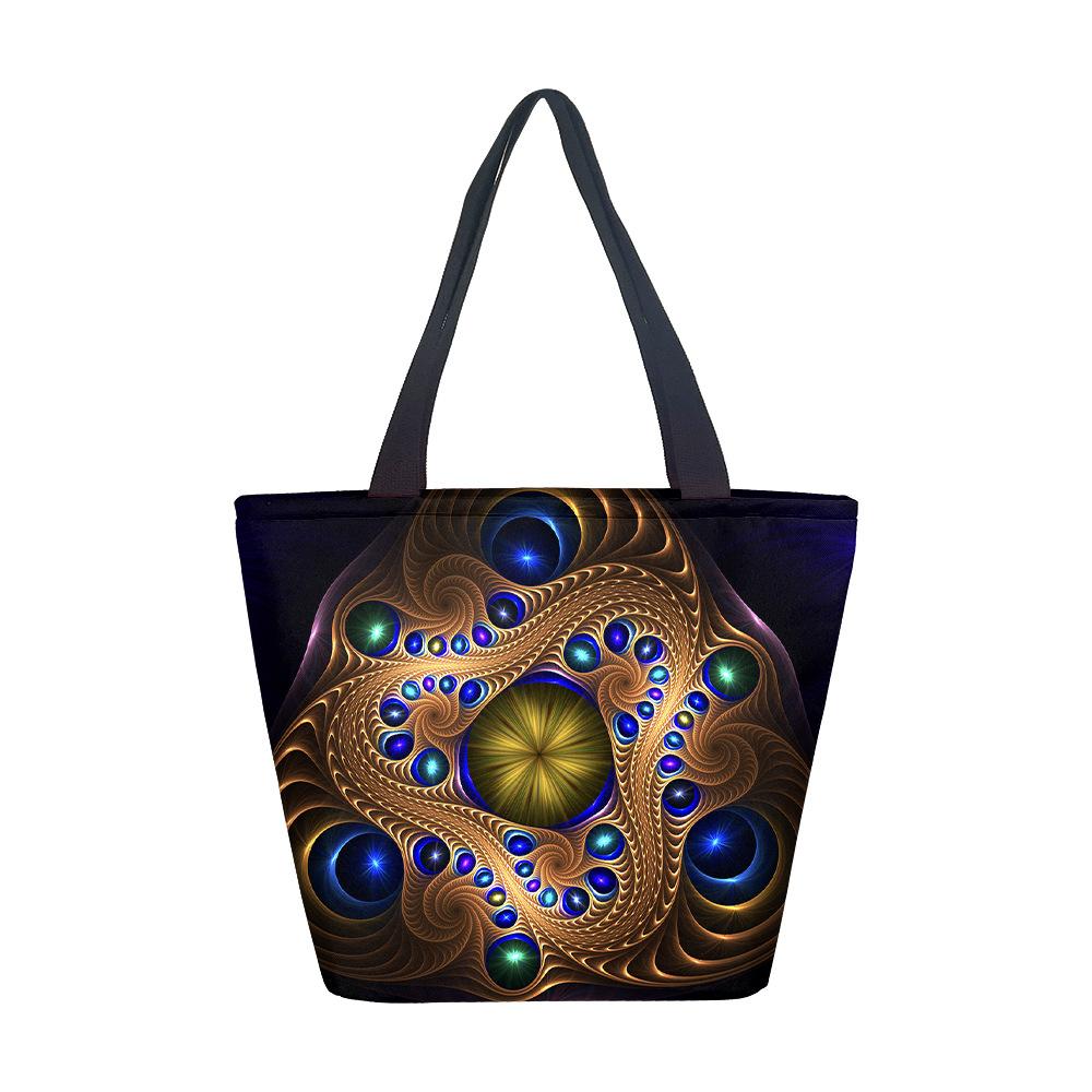 Borsa da donna senza tema Borsa a spalla da ragazza Borsa in tela stampata Tendenza moda Borsa tote di grande capacità