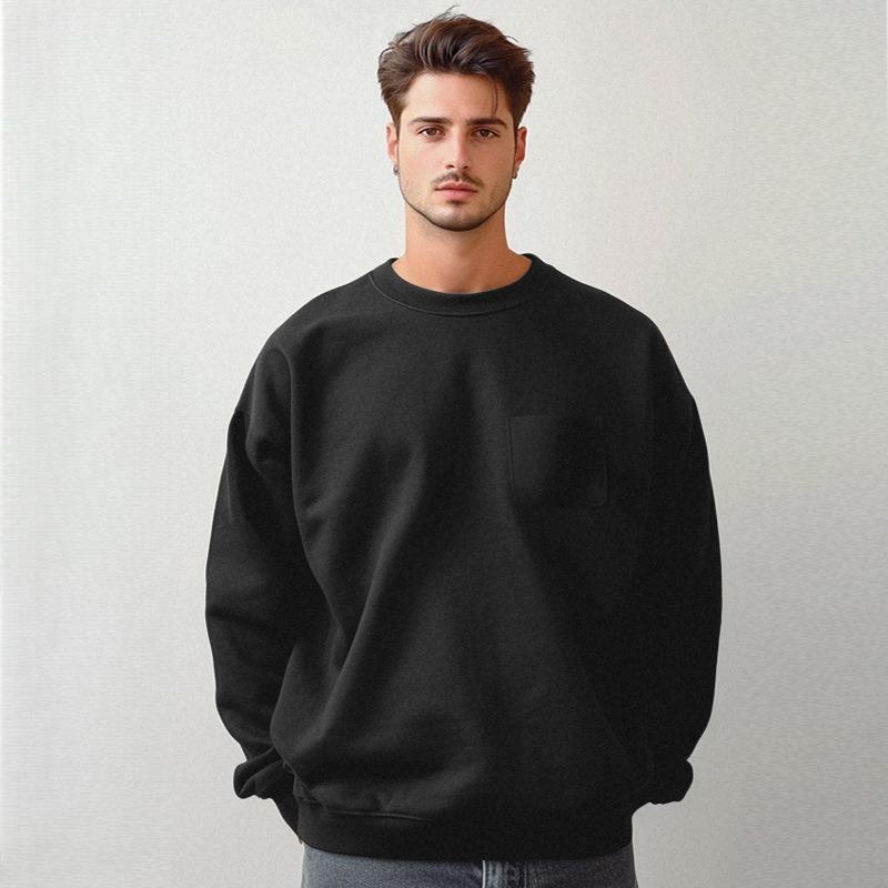 Men's Soft Crewneck Sweatshirt Breathable Crew Neck Pullover Outdoor Athletic Long Sleeve Sweatshirts Fall Warm Breathable Pullovers for Men