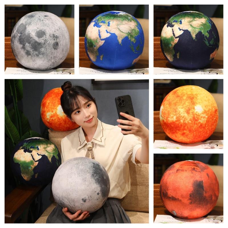 Crystal Ultra-soft Plush Toy Pillow With Planetary Designs Earth, Moon, Mars