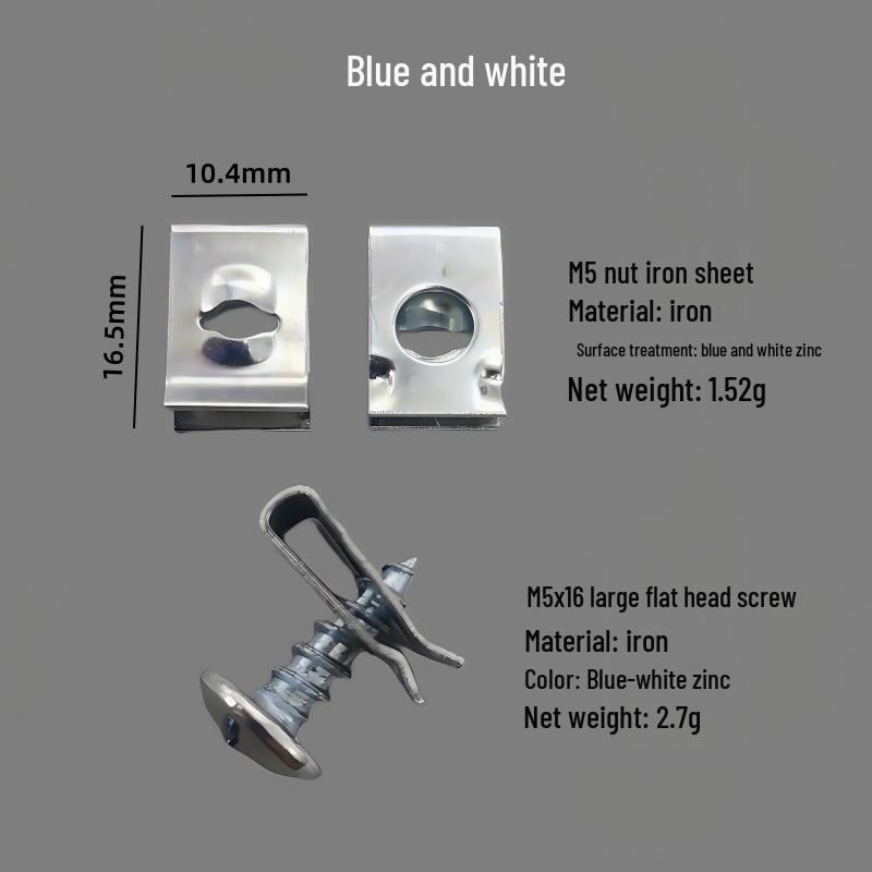 Compatible Self-Tapping Screws and Clips for Car Mudguards, Fender Liners, and Bumpers