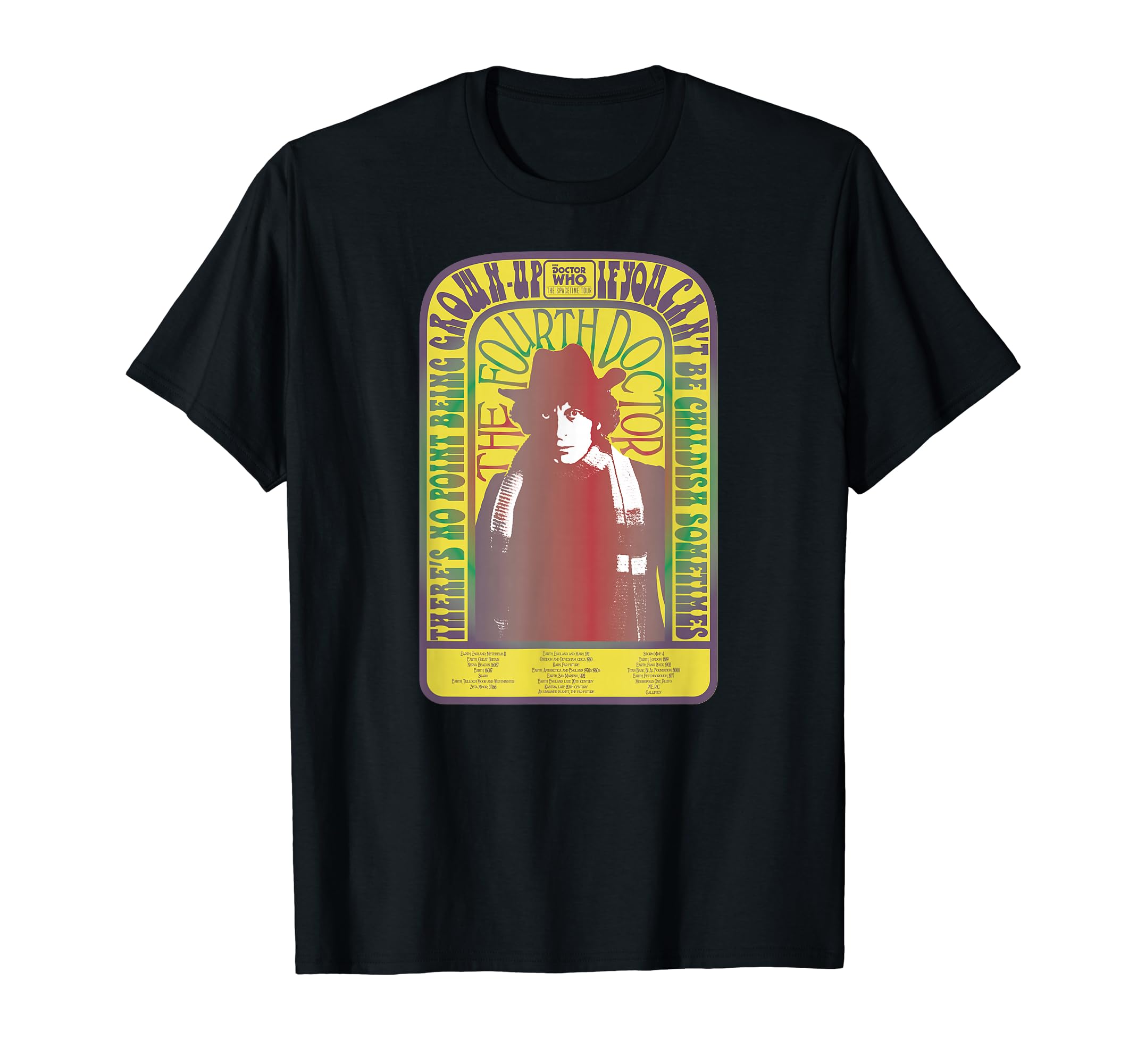 Spacetime-Tour 4th Doctor Baker Retro Time Travel T-Shirt