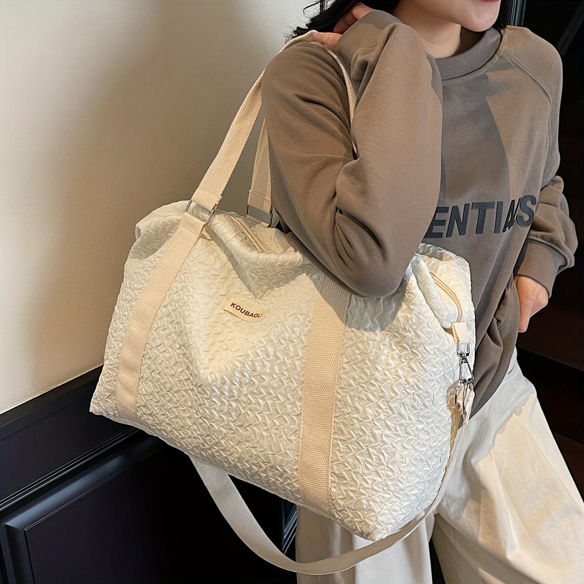 

1 шт. Дорожная сумка для короткой поездки, спортивная сумка из ткани Оксфорд для йоги с отдельными влажными и сухими отделениями, модный органайзер для хранения белый