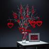 NUOBESTY 40pcs Glitter Heart Swirl Hanging Decoration, 3D Heart Shape Ornament Love Hanging Cutouts Valentines Banner Heart Garland Streamers