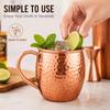 1Pc Pure Copper Mug 500ml Solid Metal Coffee Cup 17oz Cocktail Beer Milk Drinking Mug for Bar Kitchen Party Beverage Use