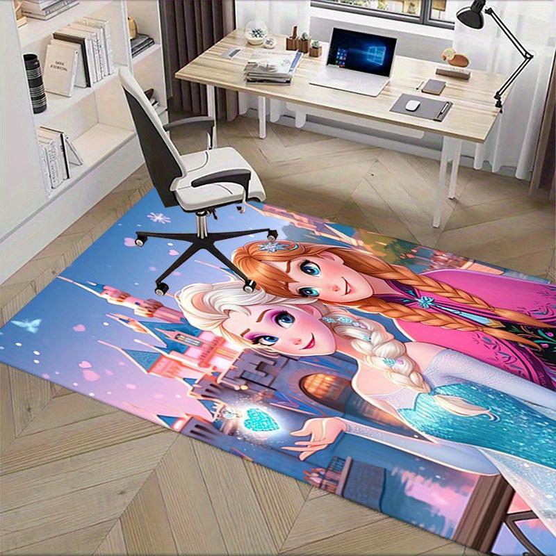 1pz Tappeto da Ufficio, Tappetino Sotto Sedia, Regalo per Arredamento Casa, Pavimento Ispirato alle Principesse Disney Frozen, Tappetino Morbido e Caldo per Stanza