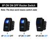 Blue Led Rocker Button Switch SPST DPDT ON Momentary 5Pin/6Pin/7Pin/8Pin/10Pin For Car Marine Boat ARB Parts Camper Accessories