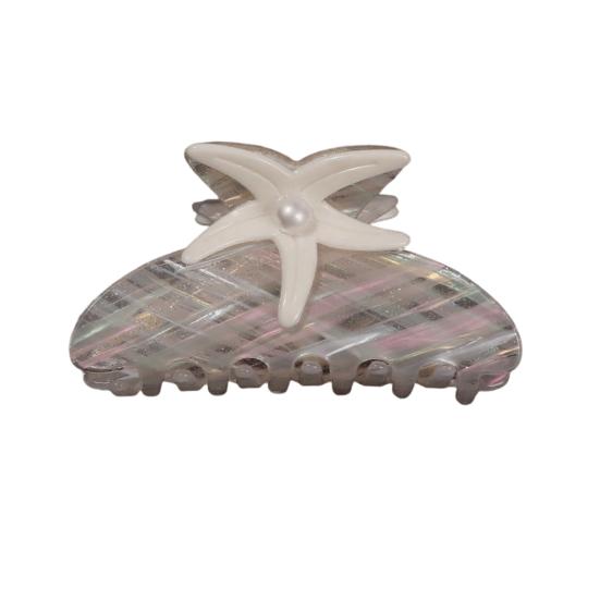 Yousheng Hair Claw Imitation Pearl Inlaid Starfish Shape Back Head Shower Clip Medium Size Shark Hair Claw Versatile Hair Accessory