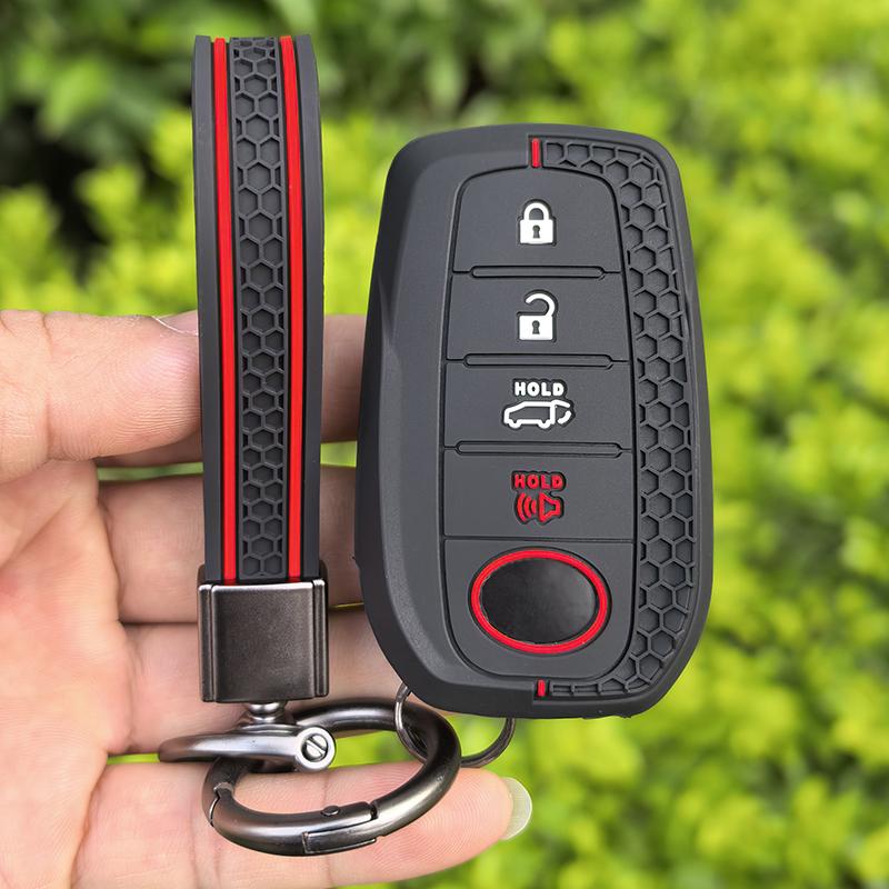 Silicone Auto Remote Car Key Case Cover For Toyota CHR Hilux Fortuner Land Cruiser 200 Camry Corolla Crown RAV4 Highland