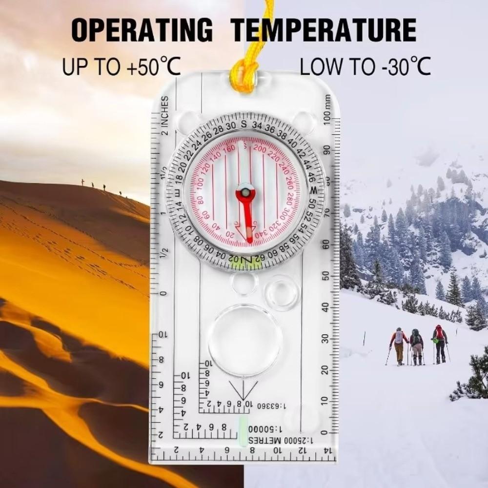 Professional Portable Navigation Map Ruler Professional Reading Scouting Scale Compass Map Ruler Hunting Survival