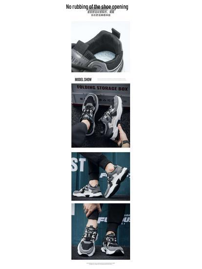 Summer 2025 Men's Breathable Mesh Casual Running Shoes, Thick Sole, Height-Boosting, Trendy White Dad Sneakers