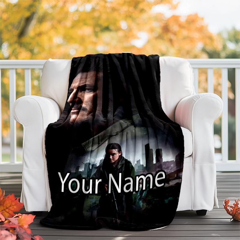 Custom Name The Last of Us Theme Printed Blanket - Perfect for Couch, Bed, Travel & Outdoor Use | Machine Washable, Cozy & Durable.