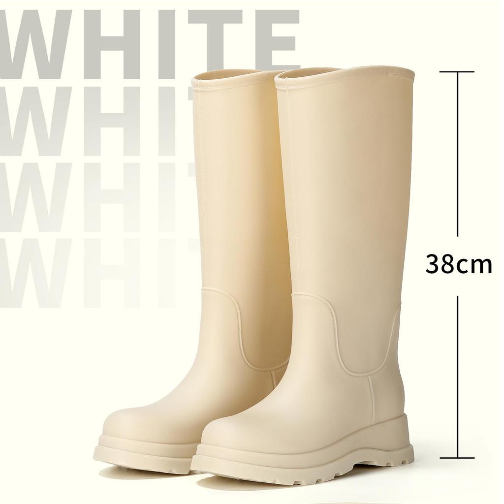 2024 Women's Classic High-Top Waterproof Rain Boots - Non-Slip, Thick Sole, Warm-Keeping