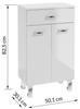 Bathroom cabinet 50x85cm standing on legs, white gloss Mea