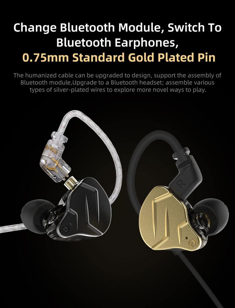 KZ ZSN Pro X IEM Buzz HiFi KZ Wired Earphones with Hybrid Dual 1ba and 1dd Compact and Compatible with Music and Detachable Cable with In-Ear