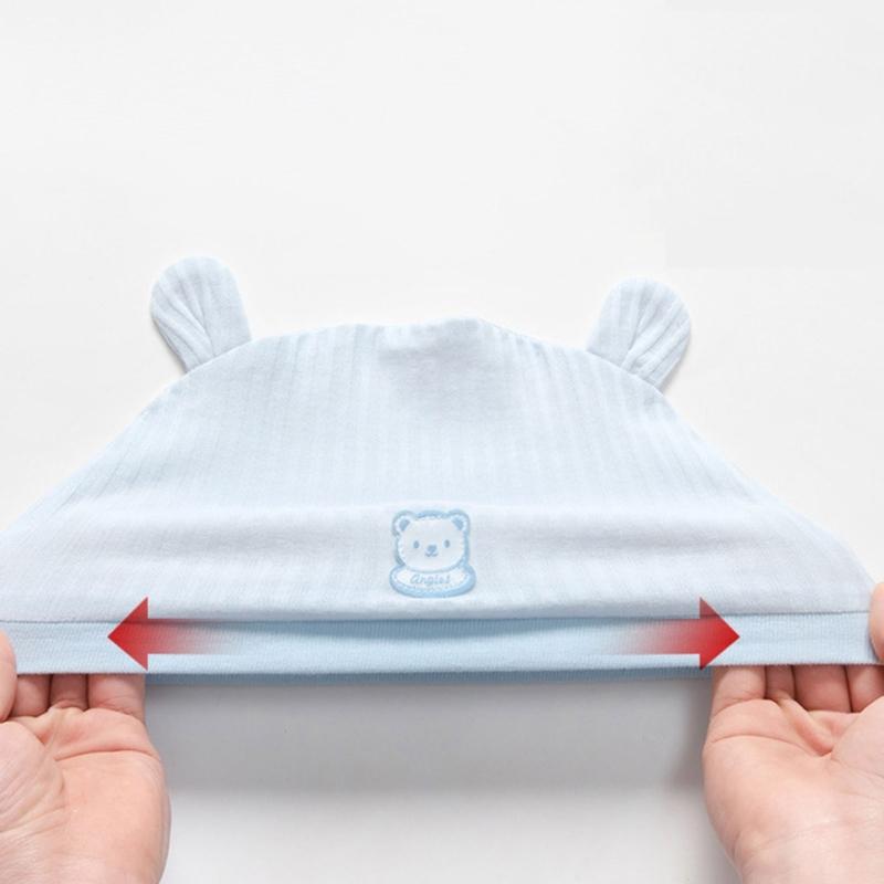 Stylish Infant Beanie Cap 0-1 Month Boys Girls Warm Bonnet Soft Breathable Baby Hat Newborn Fetal Cap for Indoor Outdoor