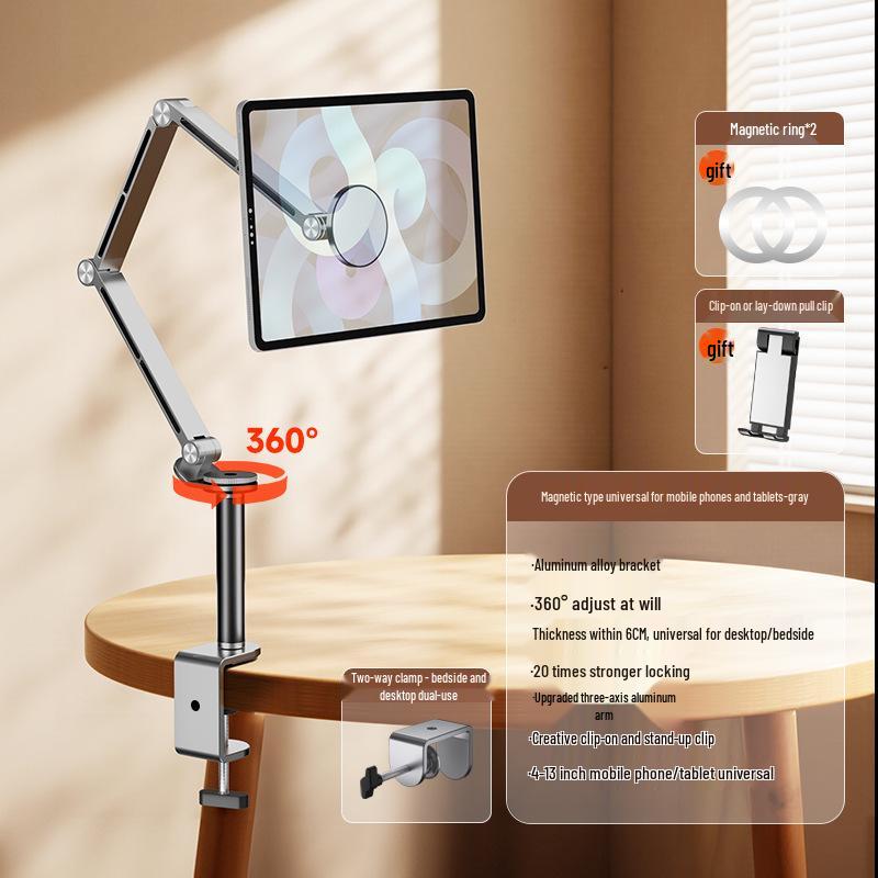 Aluminum Alloy Adjustable Bedside & Car Phone/Tablet Holder