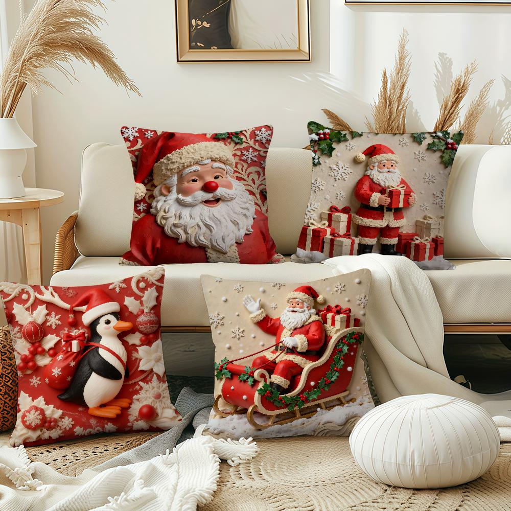 Santa Claus Snowman Cushion Cover Best Home Office Coffee Pillow Sofa Printing Decoration Room Shop Car Nordic Simplicity Hit
