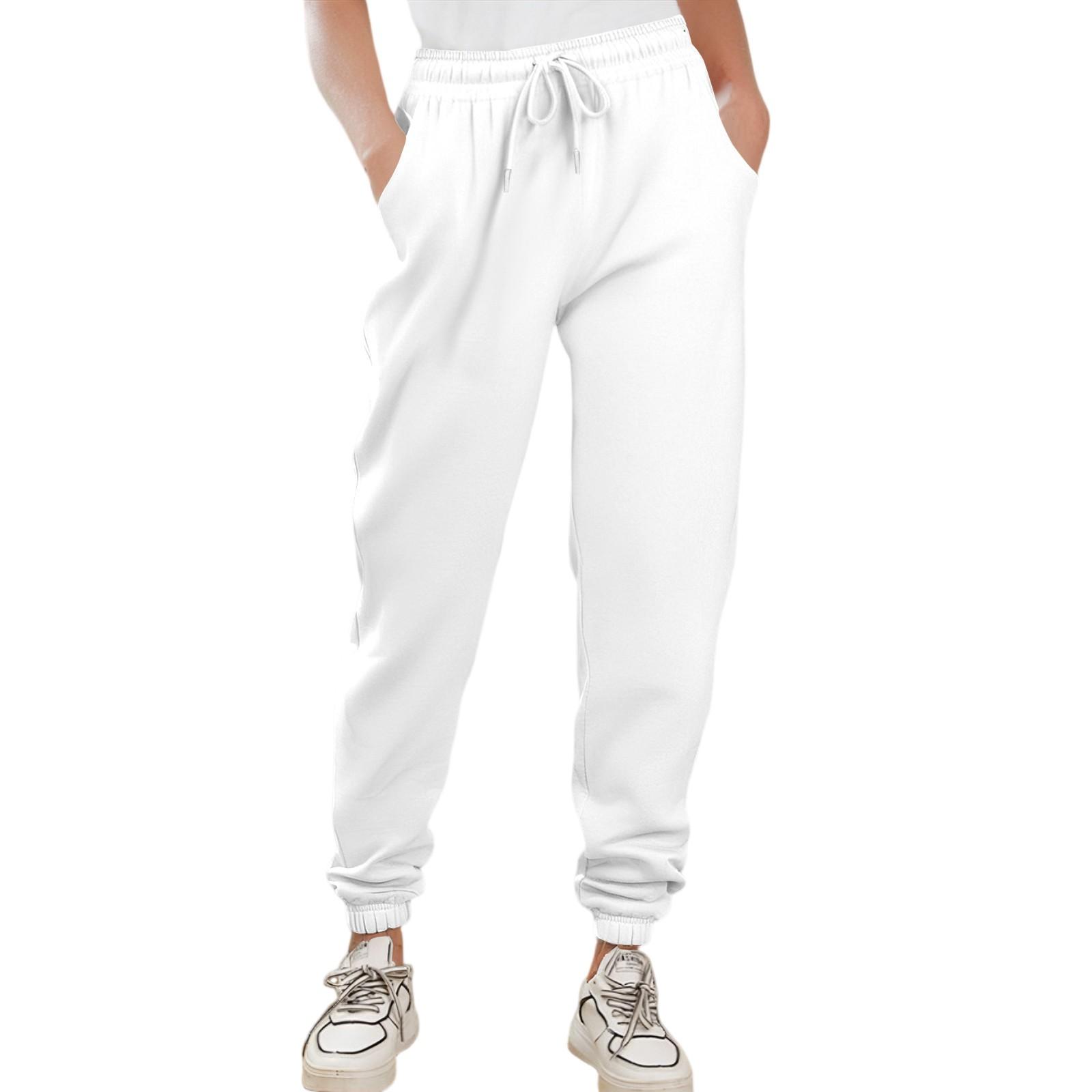 

Cargo Sweatpants For Women Sport Solid Color Drawstring Pocket Casual Sweatpants Pants XXXL білий