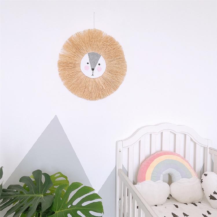 Cartoon Woven Wall Hanging Handmade Raffia Home Children Room Decor Bohemian