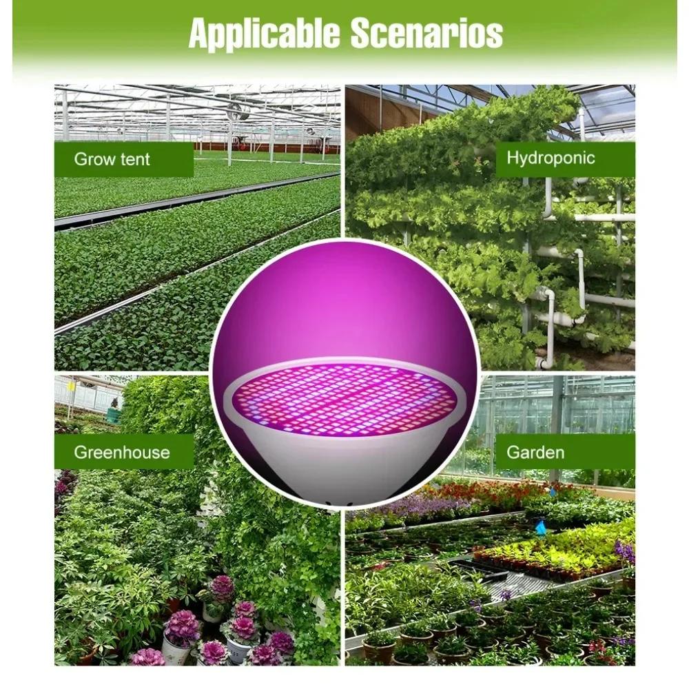 LED E27 Grow Light Full Spectrum Phytolamp Vnitřní Semena květin Hydroponie Žárovka pro pěstování ve skleníku Grow Box