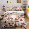 Christmas Bird Festive Decor Set Soft Comfortable Duvet Cover Bedding Set Included 1*Duvet Cover & 2*Pillowcases, Gift
