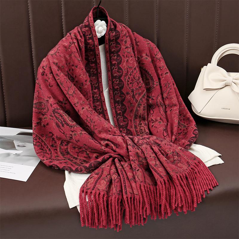 

65*200 см Модный Зимний Теплый Жаккардовый Женский Шарф Толстый Мягкий Кашемировый Роскошный Шейный Платок Шаль Повязка на Голову Буфанда Фуляр 65x200cm