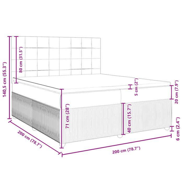 VidaXL Slat Bed Base with Mattress Pink 200x200 Cm Velvet 3294735